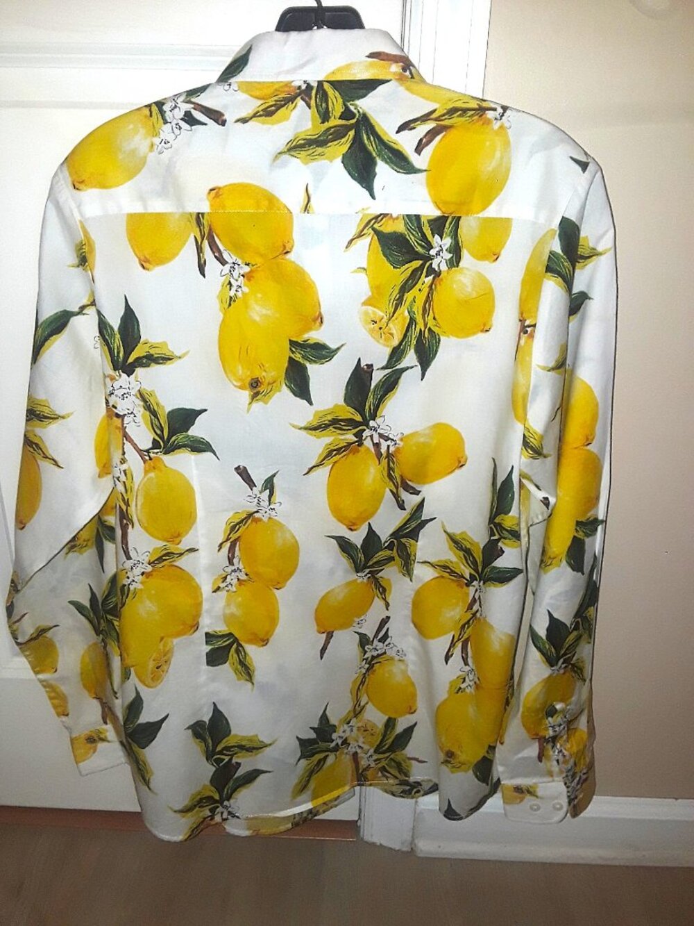 NEW greatest designer lemon print floral shirt blouse - Picture 2 of 5